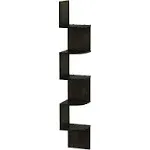 Furinno 5 Tier Wall Mount Floating Radial Corner Shelf Espresso