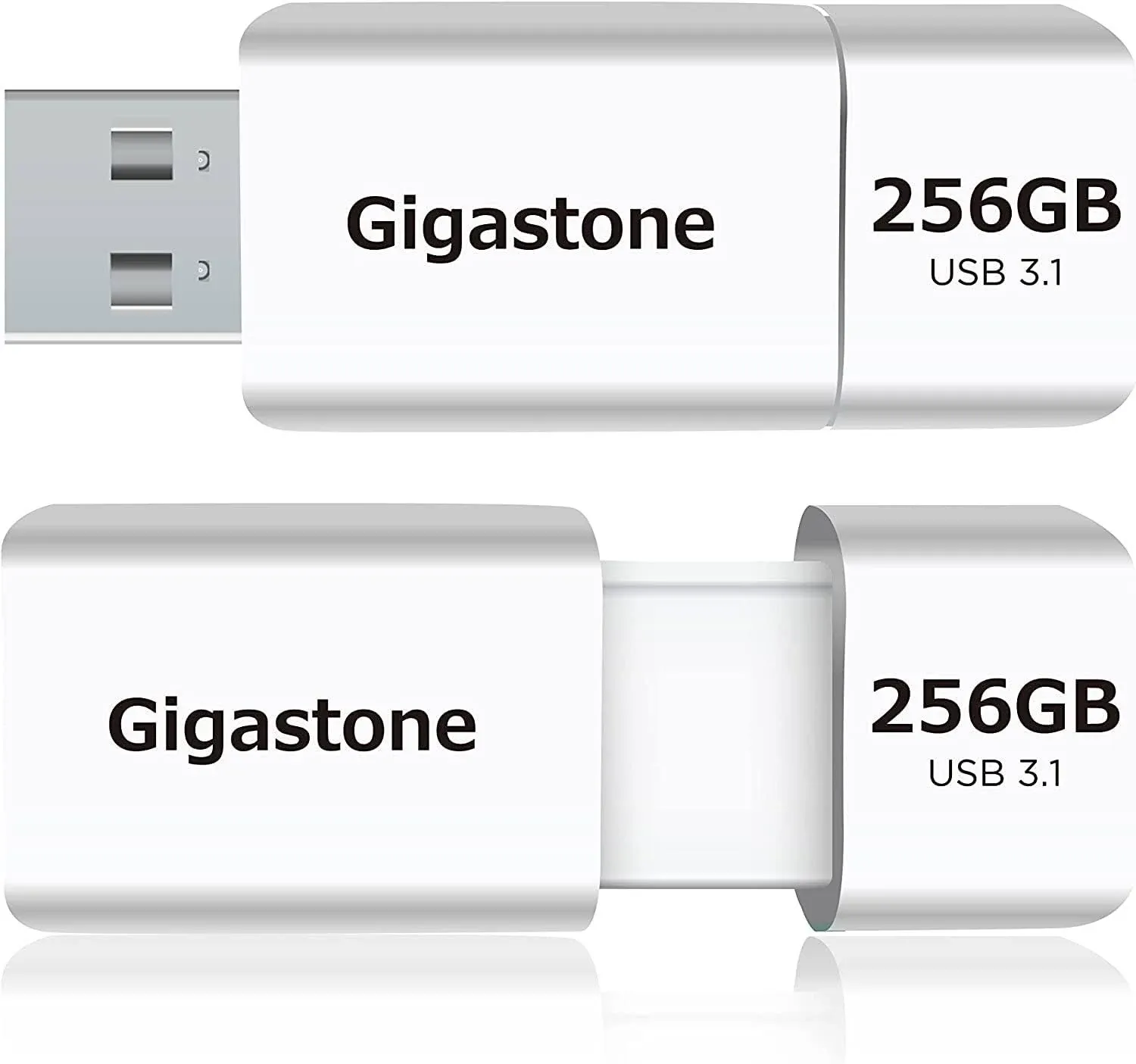 GIGASTONE Z60 256GB 2-Pack USB 3.2 Gen1 Flash Drive, R/W 120/80 MB/s Ultra High Speed Pen Drive, Capless Retractable Design Thumb Drive, USB 2.0 / USB 3.0 Interface Compatible