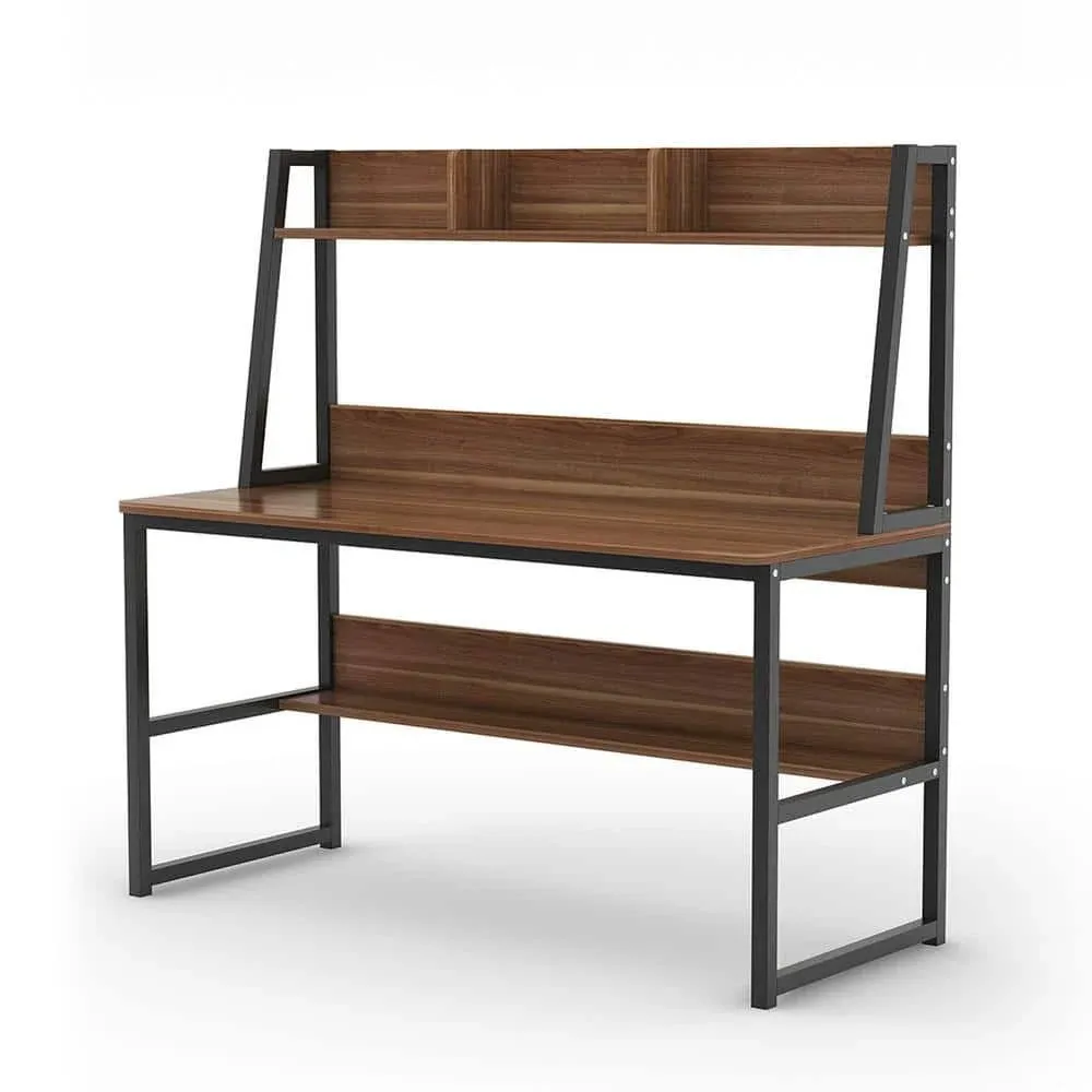 Tribesigns Computer Desk with Hutch, 47 inches Home Office Desk with Space Saving Design with Bookshelf for Small Spaces