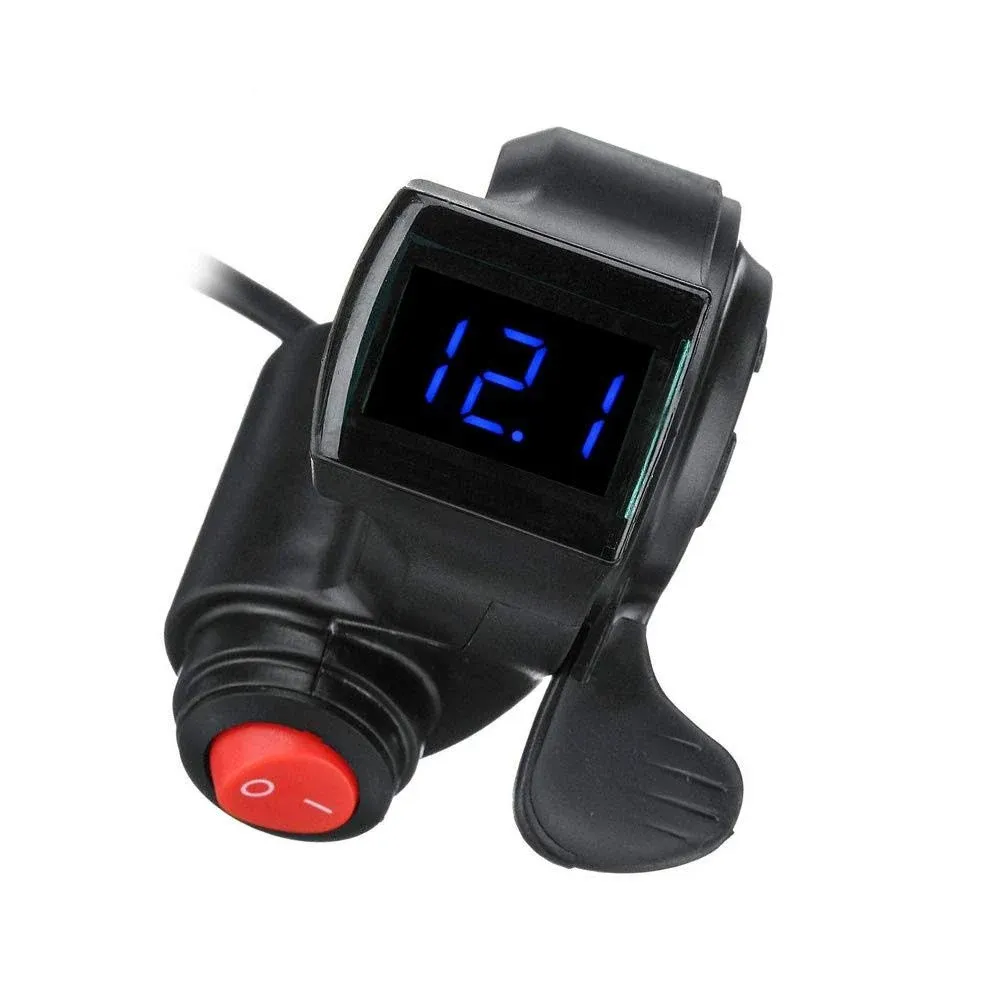 KOOBOOK 1Pcs 12v-72v E-Bike Universal Thumb Throttle LED Display Voltage Black ...