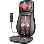 Snailax Shiatsu Full Back Massager with Heat, Chair Massager for Neck and Back Shoulders,Gel Modes Massage Cushion,Adjustable Height Massage Seat, Mothers Day Gifts for Mom,Dad