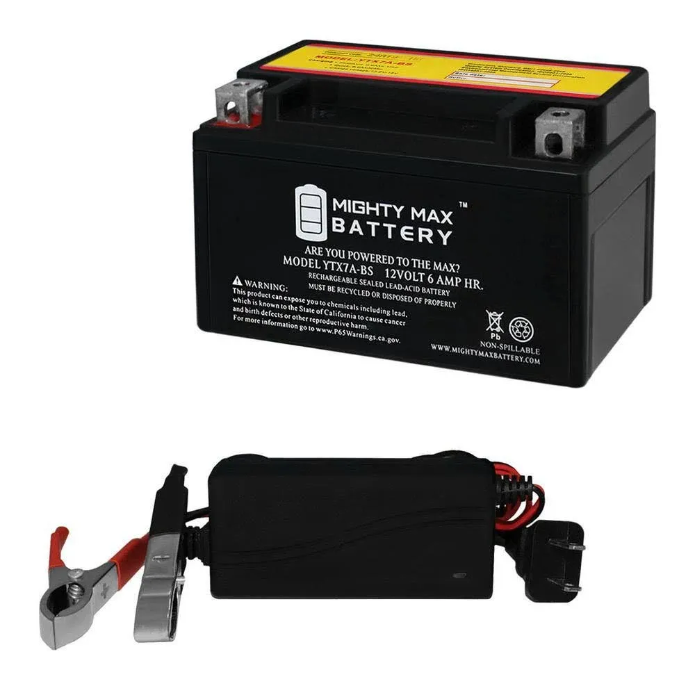 Mighty Max Battery YTX7A-BS Battery for Duralast Gold GSX7A Rechargeable Sealed Lead Acid 1260 Backup Power Batteries