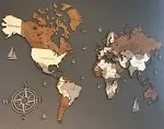 Enjoy The Wood 3D Wood World Map Wall Art