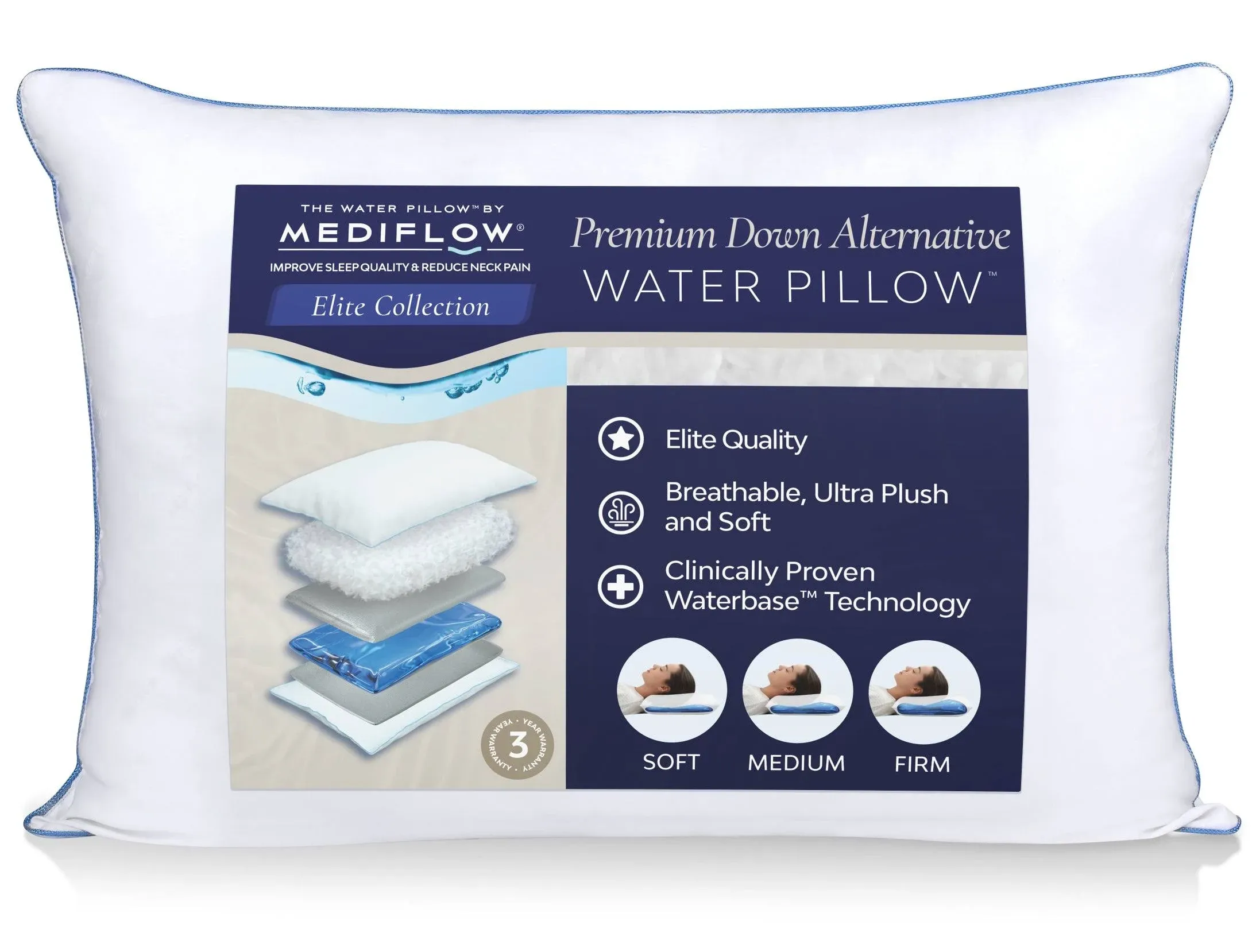 The Water Pillow by Mediflow - Reduces Neck Pain and Improves Sleep Quality