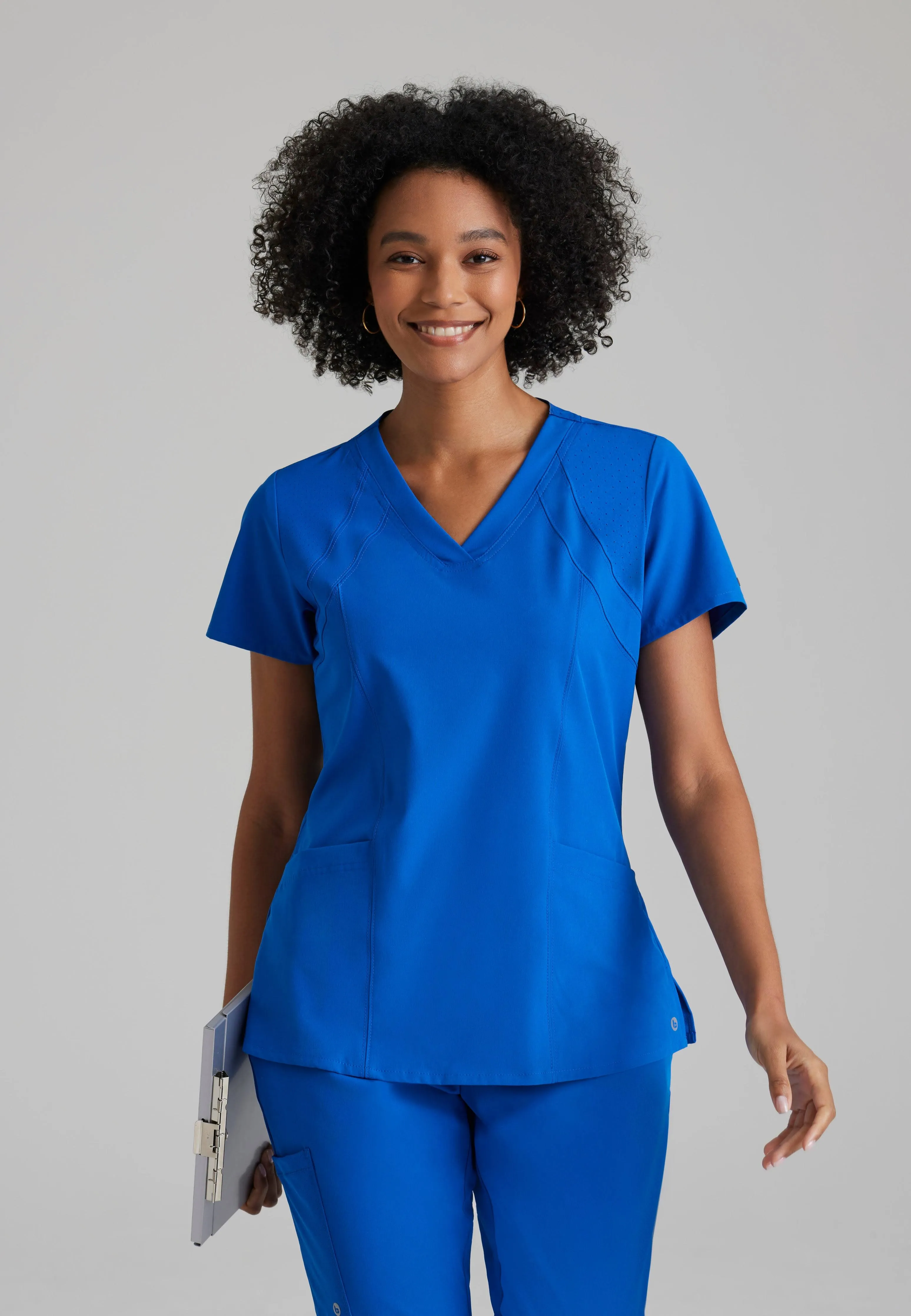 "Women's V-Neck Princess Seam Scrub Top"