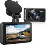 Dash Cam 1080P Full HD, 2 Mounting Options, On-Dashboard Camera Video Recorder Dashcam for Cars with 3" LCD Display, Night Vision, WDR, Motion Detection, Parking Mode, G-Sensor, 170° Wide Angle