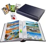 Photo Album 4x6 Photos Hold 402 Pockets with Memo Slip-in Pockets Photo Book, Leather Cover Picture Albums with Writing Space for Wedding Family Vacation Mother's Day Christmas Gifts Blue