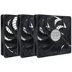 3-Pack 120mm 24V DC High Airflow Computer PC Case Fan 120x120x25mm 3Pin 4.72inch Dual Ball Bearing Brushless Exhaust Cooling Fan for Mining Rig Frame Rack Air Miner PSU with Metal Guard 3000RPM