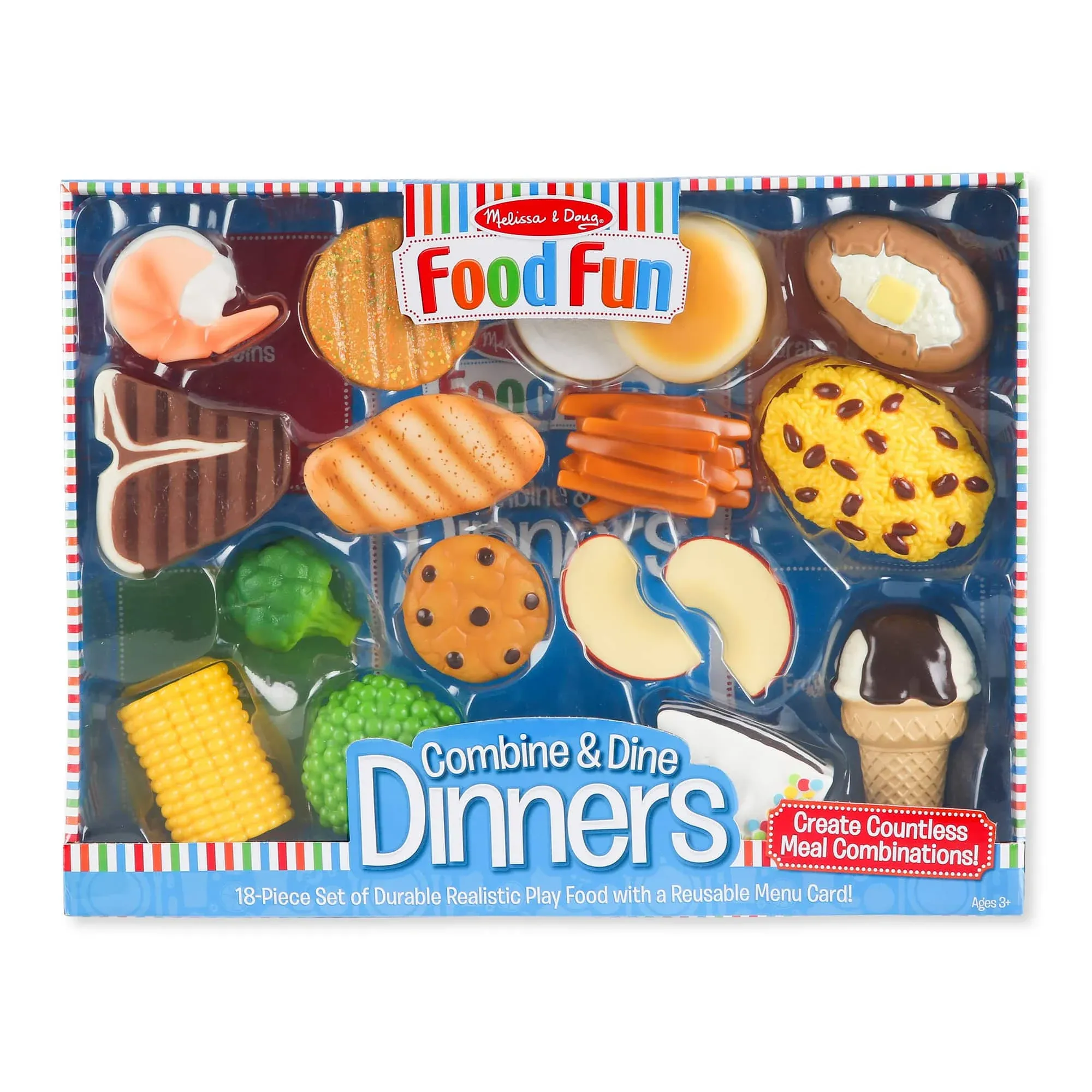 Melissa & Doug Fun Food Combine & Dine Durable Play Food for Toddlers Boys and Girls