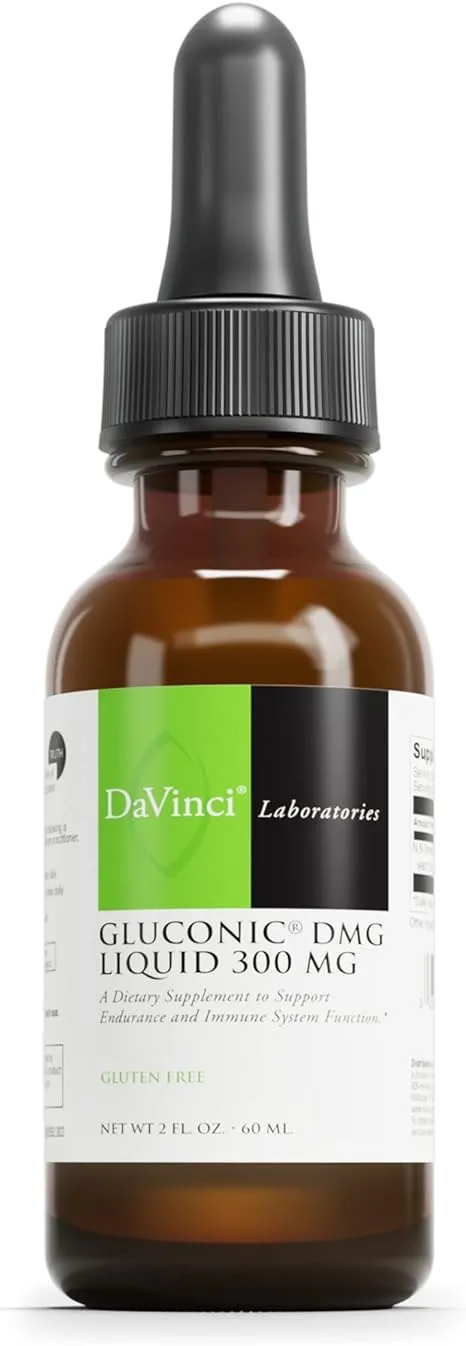 DAVINCI Labs Gluconic DMG Liquid 300mg - Helps Support Immune System, Muscle Function, Heart Health & Brain Health* - 2 fl oz (60 Servings)