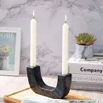 Natural Marble Candle Holder, U-Type Candlestick Holders for Taper Candles, Modern Candle Holder, Candle Sticks Holder Marble Home Decor (Natural Black)