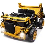 NEWQIDA 12V Ride on Dump Truck for Kids Car with Remote Control Construction Vehicles with Electric Bed/Shovel 2WD Power Ride-On Wheels Ride on Toys