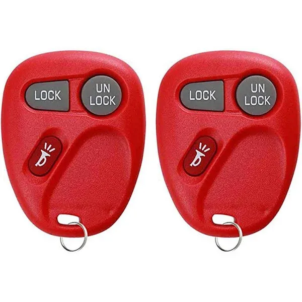 For 2001-2004 Cadillac Chevy GMC Keyless Entry Remote Key Fob Red 3btn 15042968 KOBLEAR1XT - 2 PACK