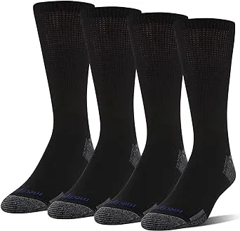 MediPeds Diabetic NanoGlide Crew Casual Socks, X-Large, 4 Pairs