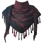 Explore Land Military Shemagh Tactical Desert Keffiyeh Scarf Wrap Coton Black Red Thick Soft