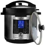 MegaChef 6 Quart Stainless Steel Electric Digital Pressure Cooker with Lid