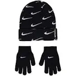 Kids Nike Swoosh Repeat Beanie & Gloves Set