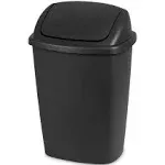 Sterilite 7.5 Gal Black Swing Top Wastebasket