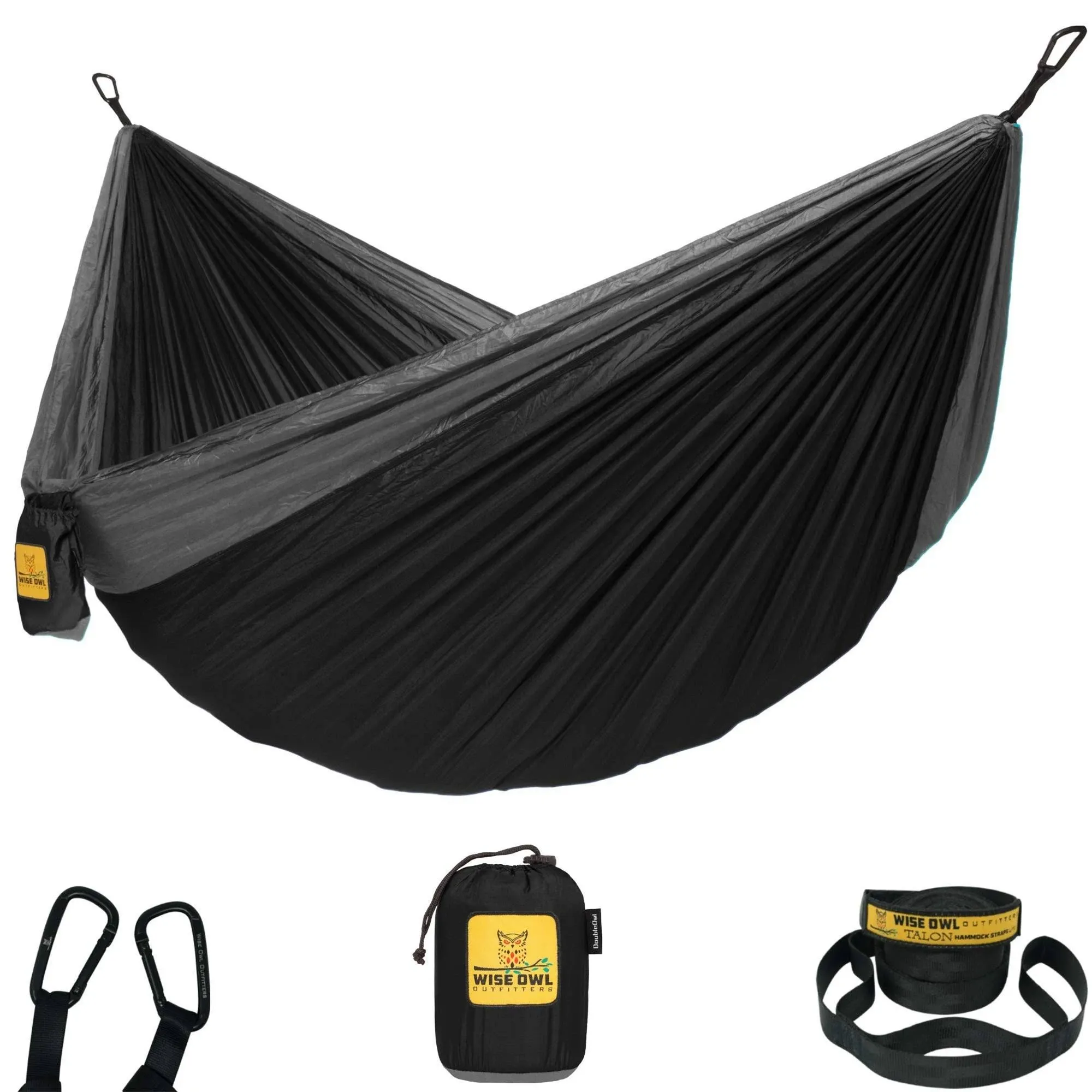 Wise Owl Outfitters Camping Hammock - Portable Hammock Single or Double Hammock Camping Accessories for Outdoor, Indoor w/Tree Straps