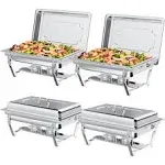 ROOMTEC Chafing Dishes for Buffet 8QT 304 Stainless Steel Chafing Dish Buffet Set, Chafers and Buffet Warmers Sets for Birthday