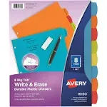 Avery Big Tab Write & Erase Durable Plastic Dividers, 8-Tab, Letter, Assorted, 1 Set