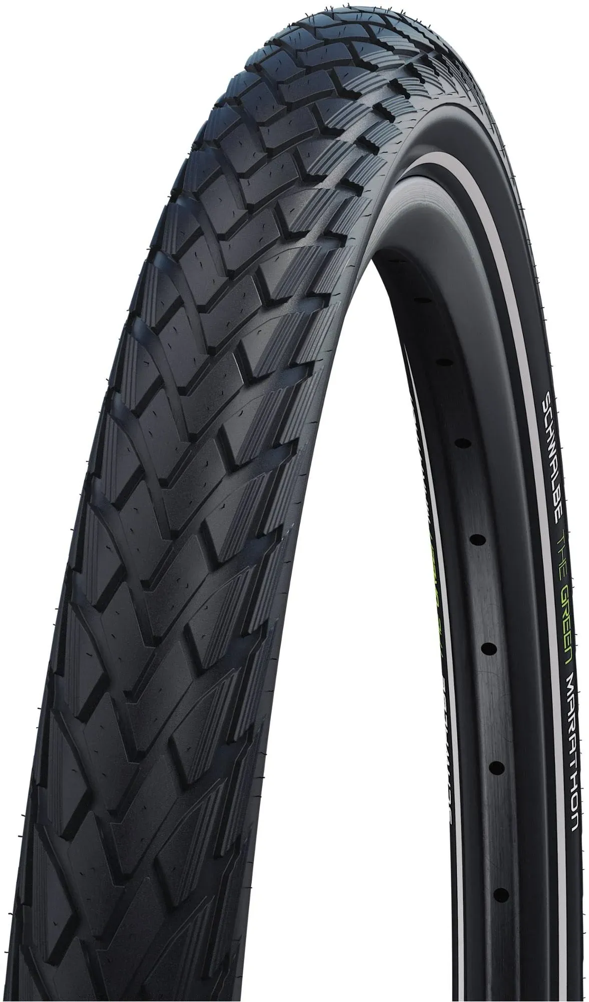 Schwalbe Green Marathon Tire - 26 x 2.00, Clincher, Wire, Black/Reflective, Performance Line, GreenGuard, TwinSkin,