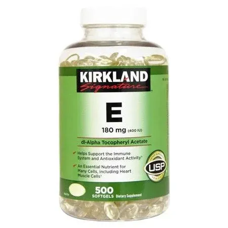 Kirkland Signature Vitamin E 180mg, 500 Softgels (2 Pack)