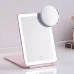 Mocado LED Foldable Travel Makeup Mirror 5x7 Inches 3 Colors Light Modes USB Rechargeable Touch Screen Portable Tabletop Cosmetic Fo