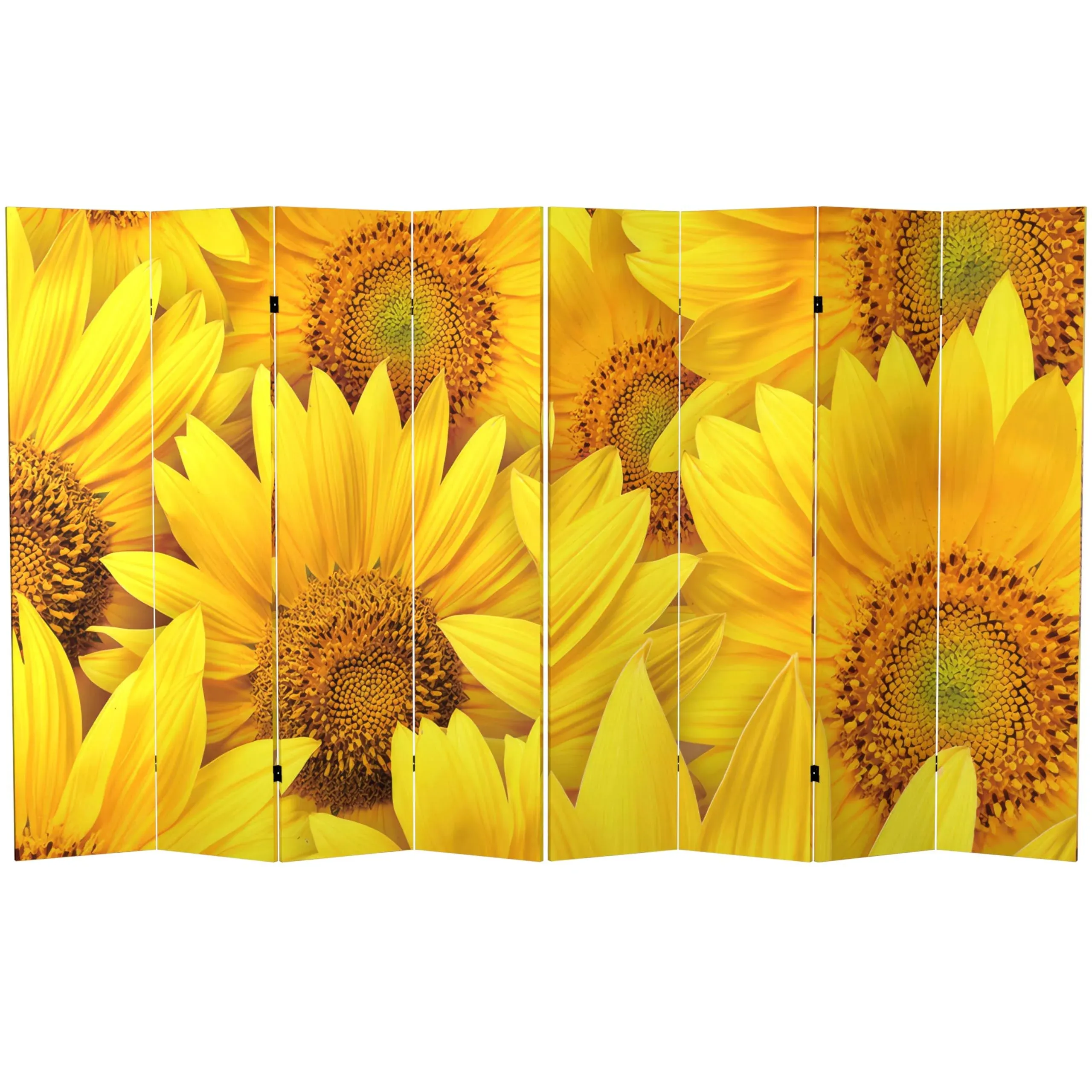 6 ft. Tall Double Sided Sunflowers Canvas Room Divider