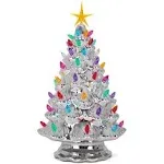 Silver Ceramic Christmas Tree - Large