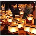 Diagtree 20 Pack Square Chinese Lanterns Wishing, Praying, Floating, River Paper Candle Light, Floating Lanterns for Lake or River, Floating Water Lanterns, Lanterns Floating 5.9"*5.9"*5.9"