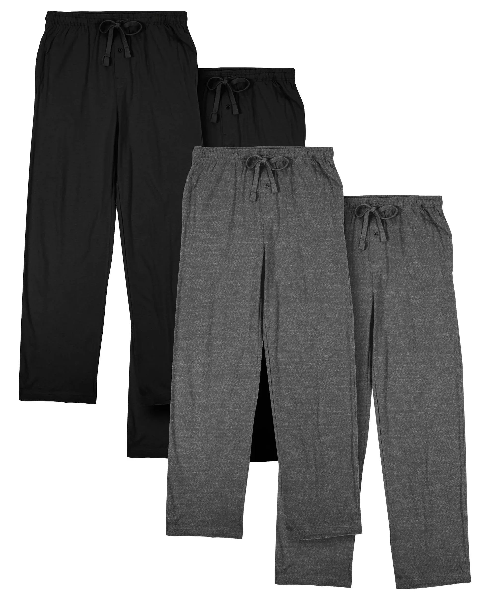 Bioworld Men's 4pk Graphite Heather & Black Sleep Pajama Pants-Medium