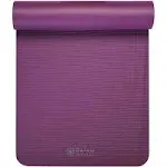 Gaiam Essentials Thick Yoga Mat Fitness & Exercise Mat with Easy-Cinch Carrier Strap, Purple, 72"L x 24"W x 2/5 inch Thick, 10mm