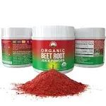 Organic Beet Root Powder - Ultra High Purity Super Food Beets Juice Powder. 100% Pure Nitric Oxide Boosting Beetroot Supplement. Keto, Paleo, Vegan Reds Superfood Rich in Polyphenols