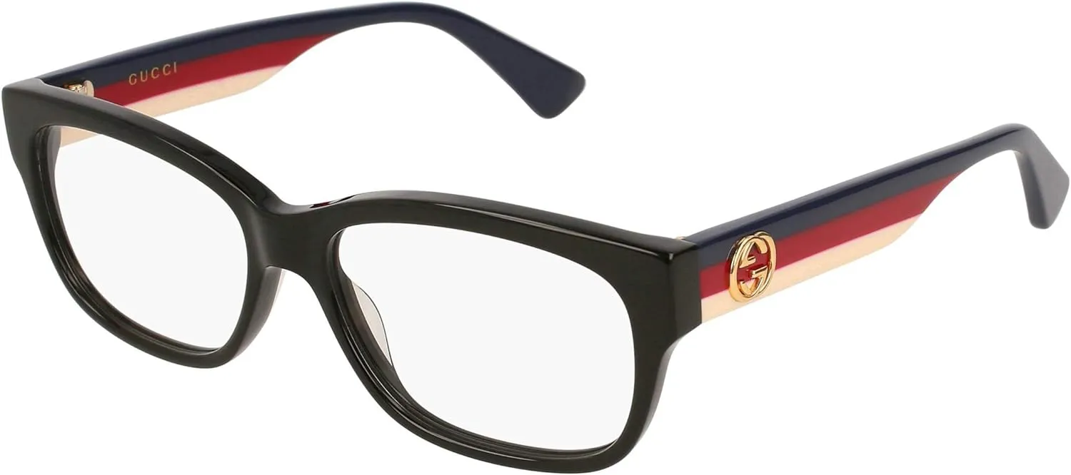 Gucci 0278O 001 Black Plastic Rectangle Eyeglasses 53mm, 53-15-145