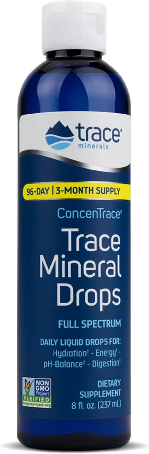 Trace Minerals ConcenTrace Drops | Full Spectrum Minerals | Ionic Liquid Magnesium, Chloride, Potassium | Low Sodium | Energy, Electrolytes, Hydration | 288 Day Supply, 8 fl oz (Pack of 3)