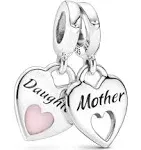 Pandora Double Heart Split Dangle Charm