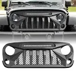 American Modified Matte Black Front Gladiator Vader Grill for 2007-2018 Jeep ...