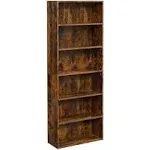 VASAGLE Bookshelf, 6-Tier Open Bookcase with Adjustable Storage Shelves, Floor Standing Unit, Rustic Brown ULBC166X01