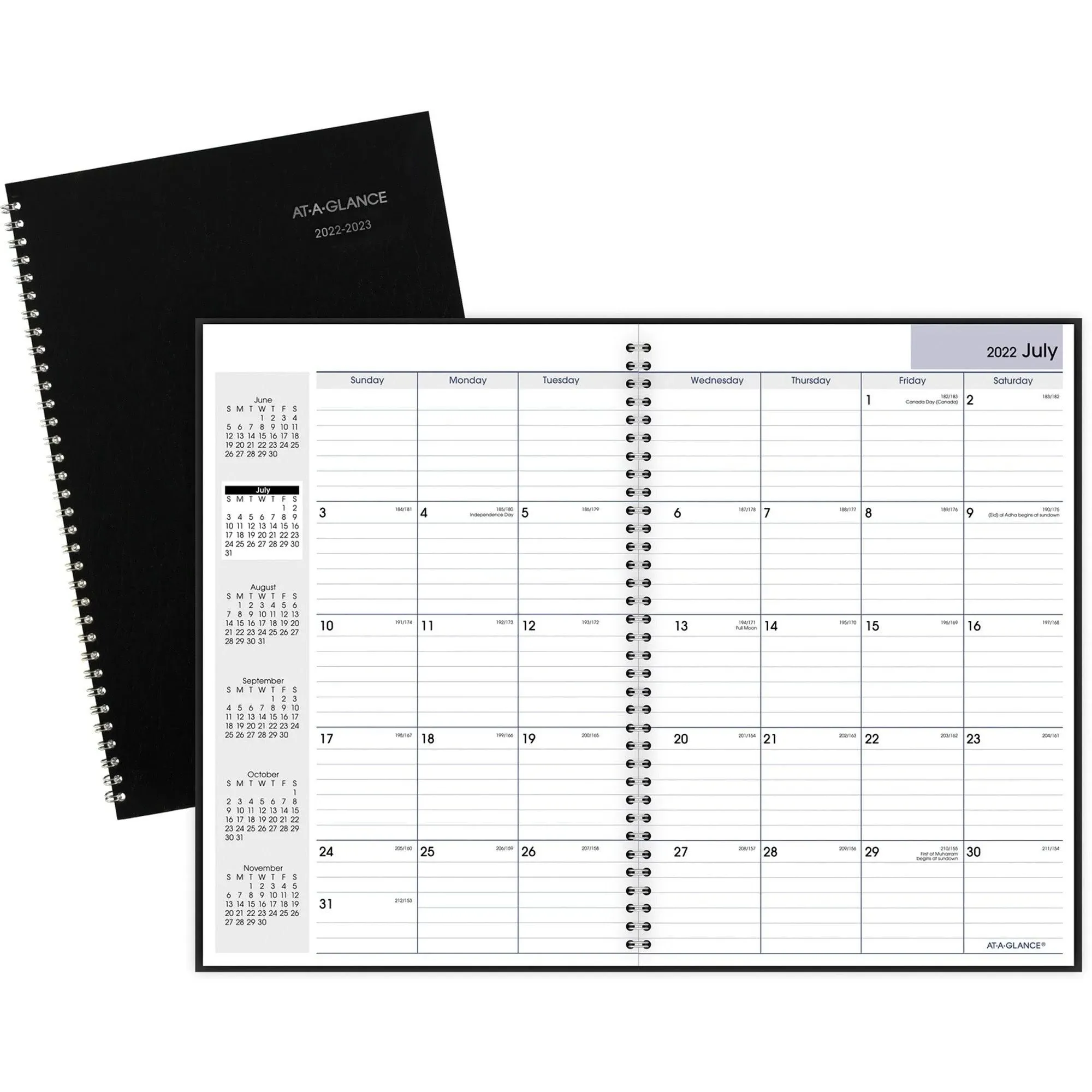 AT-A-GLANCE 2023-2024 Academic Planner, Monthly, 8" x 12", Large, Flexible Cover, DayMinder, Black (AY200)